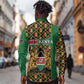 Kenya Long Sleeve Button Shirt - Kente Pattern, Coat Of Arms Design