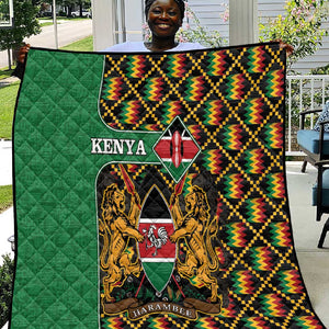 Kenya Quilt - Kente Pattern, Coat Of Arms Design