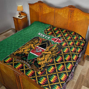 Kenya Quilt - Kente Pattern, Coat Of Arms Design