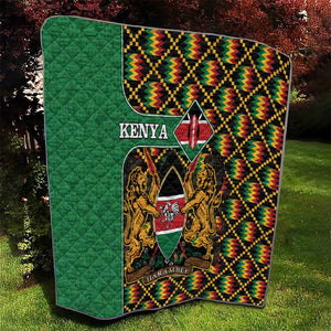 Kenya Quilt - Kente Pattern, Coat Of Arms Design