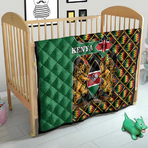 Kenya Quilt - Kente Pattern, Coat Of Arms Design