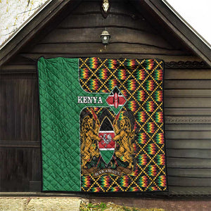 Kenya Quilt - Kente Pattern, Coat Of Arms Design