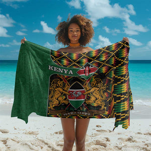 Kenya Sarong - Kente Pattern, Coat Of Arms Design