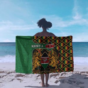 Kenya Sarong - Kente Pattern, Coat Of Arms Design