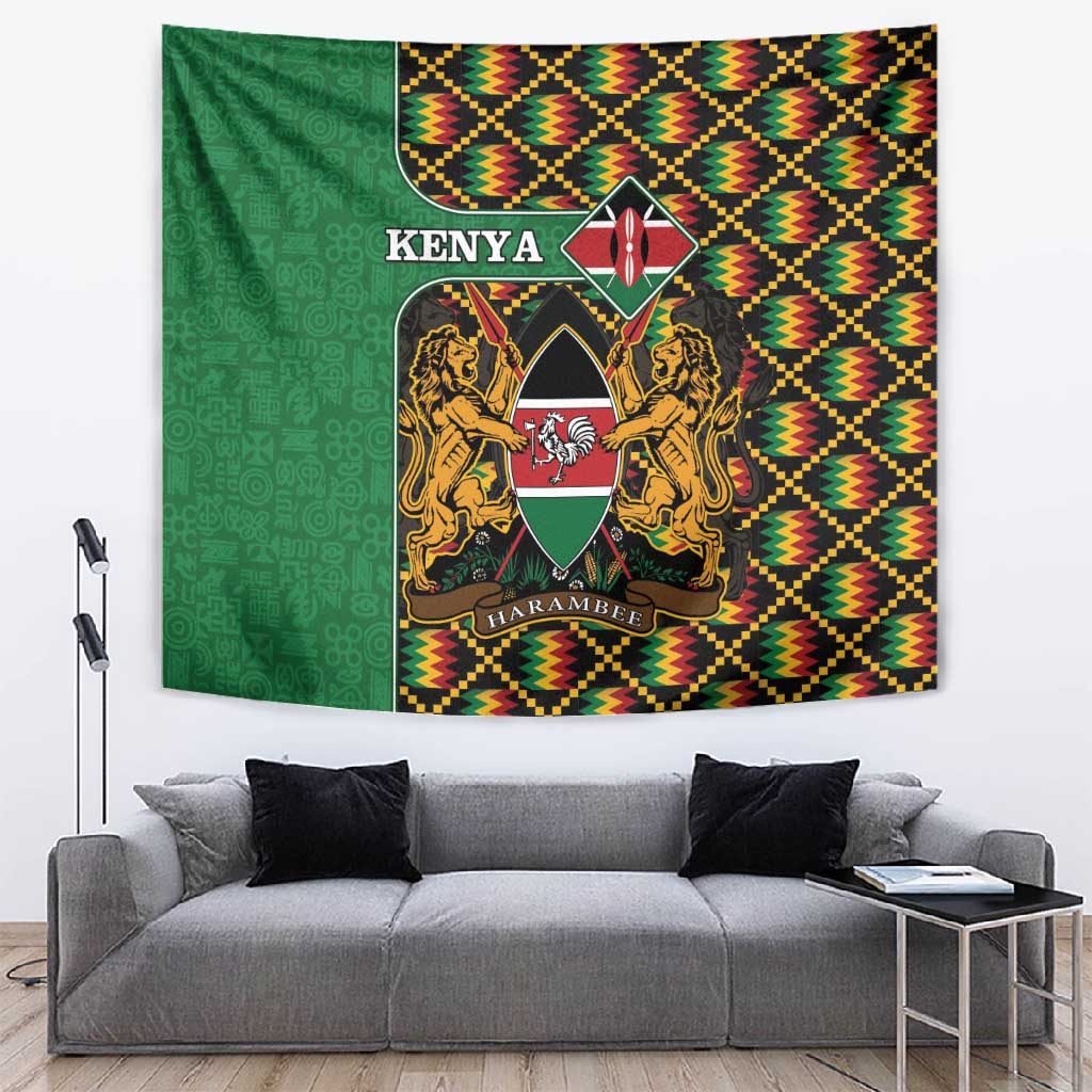 Kenya Tapestry - Kente Pattern, Coat Of Arms Design