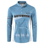 Personalized Botswana Athletics Button Sweatshirt Go Champions Go