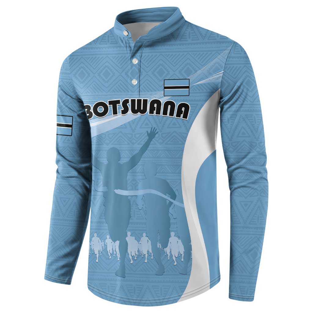 Personalized Botswana Athletics Button Sweatshirt Go Champions Go