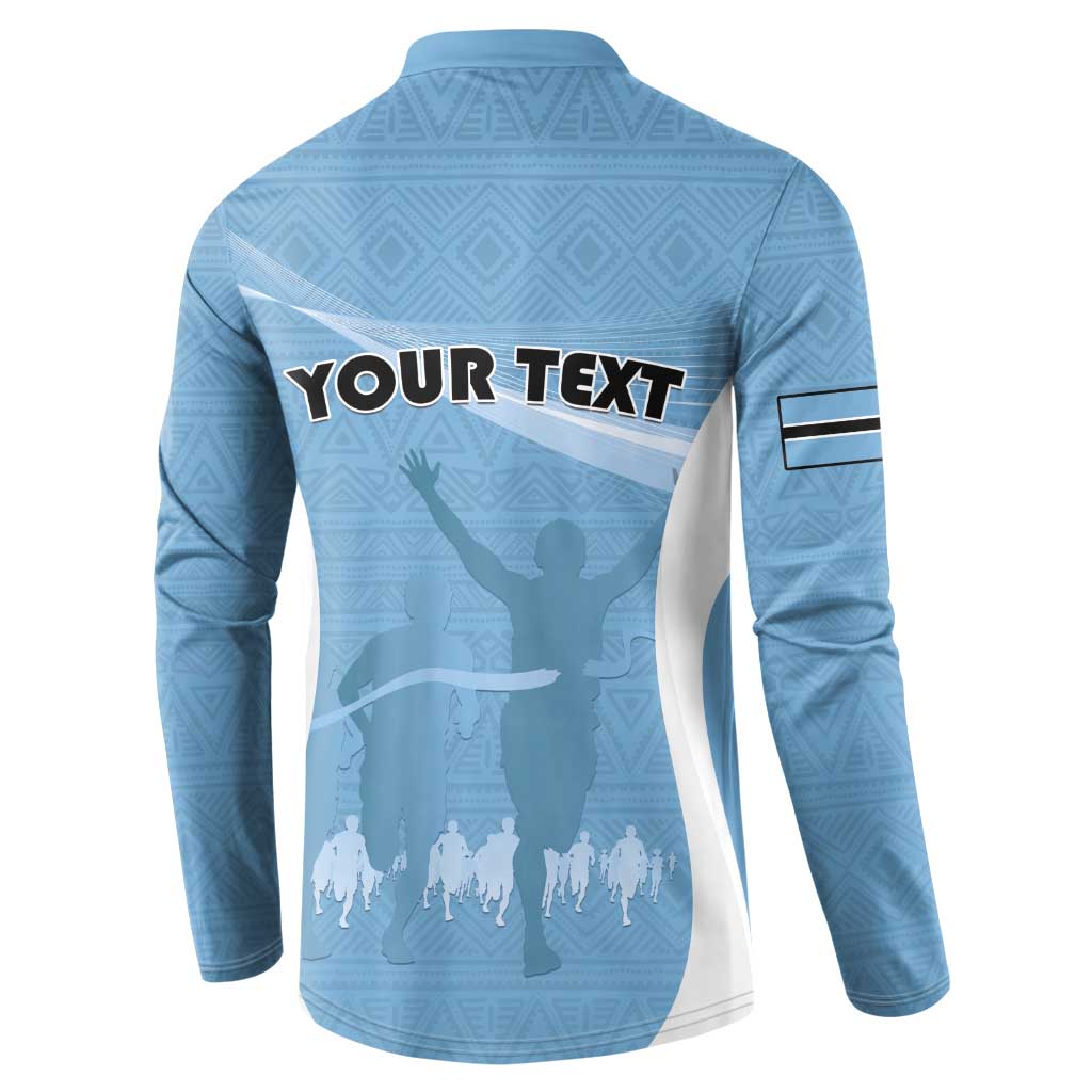 Personalized Botswana Athletics Button Sweatshirt Go Champions Go