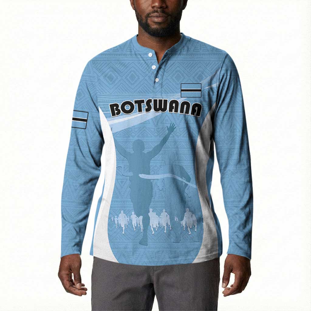 Personalized Botswana Athletics Button Sweatshirt Go Champions Go