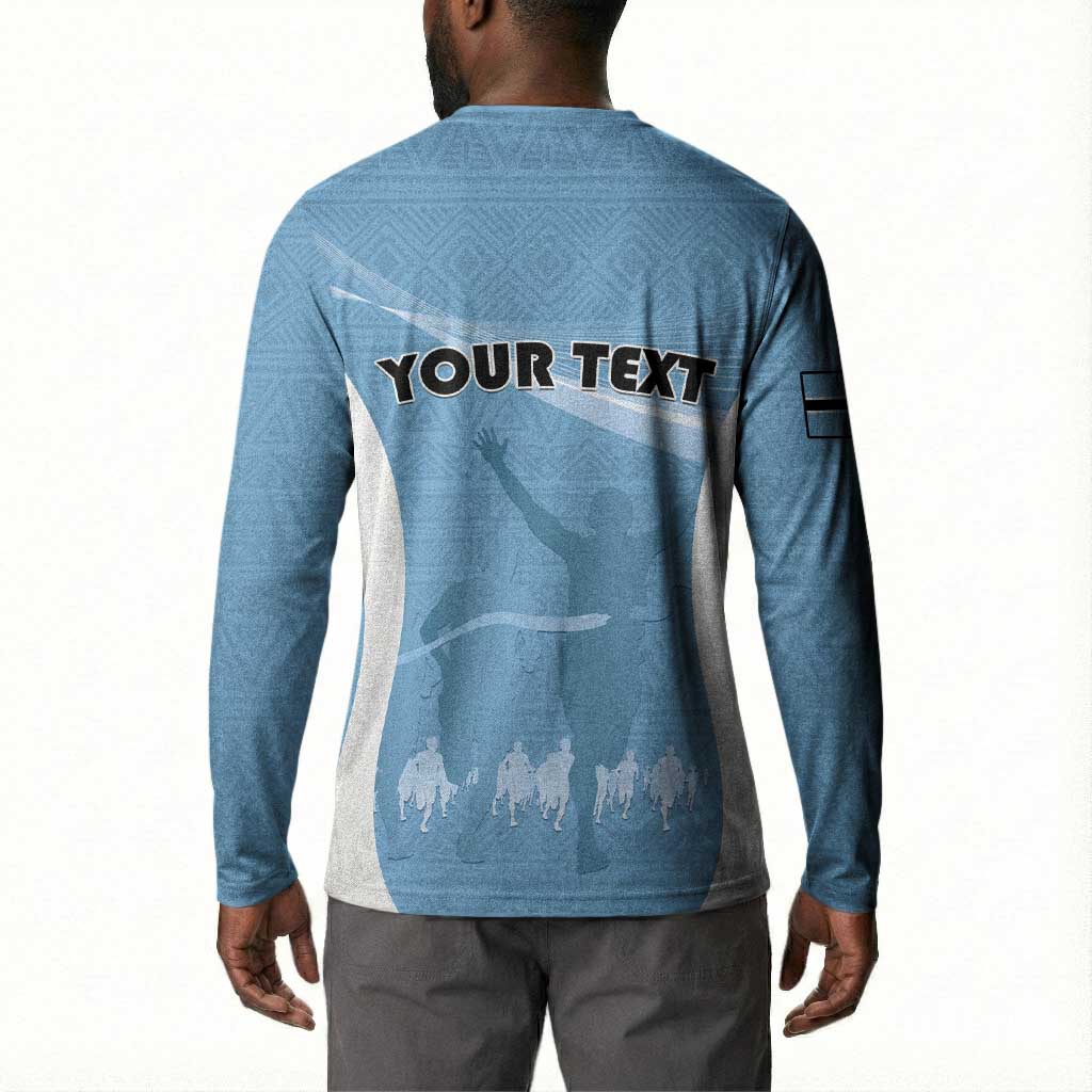 Personalized Botswana Athletics Button Sweatshirt Go Champions Go