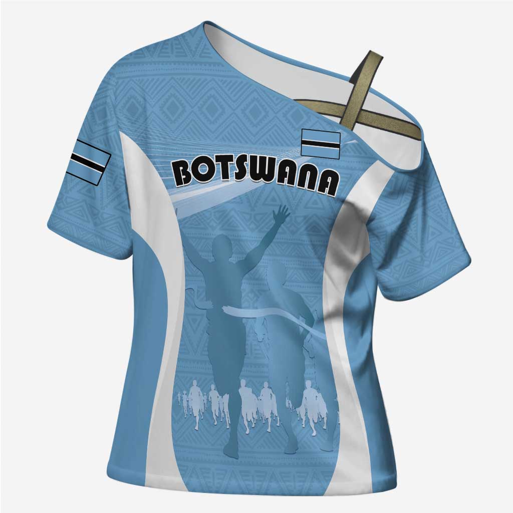Personalized Botswana Athletics Cross Shoulder Shirt Go Champions Go