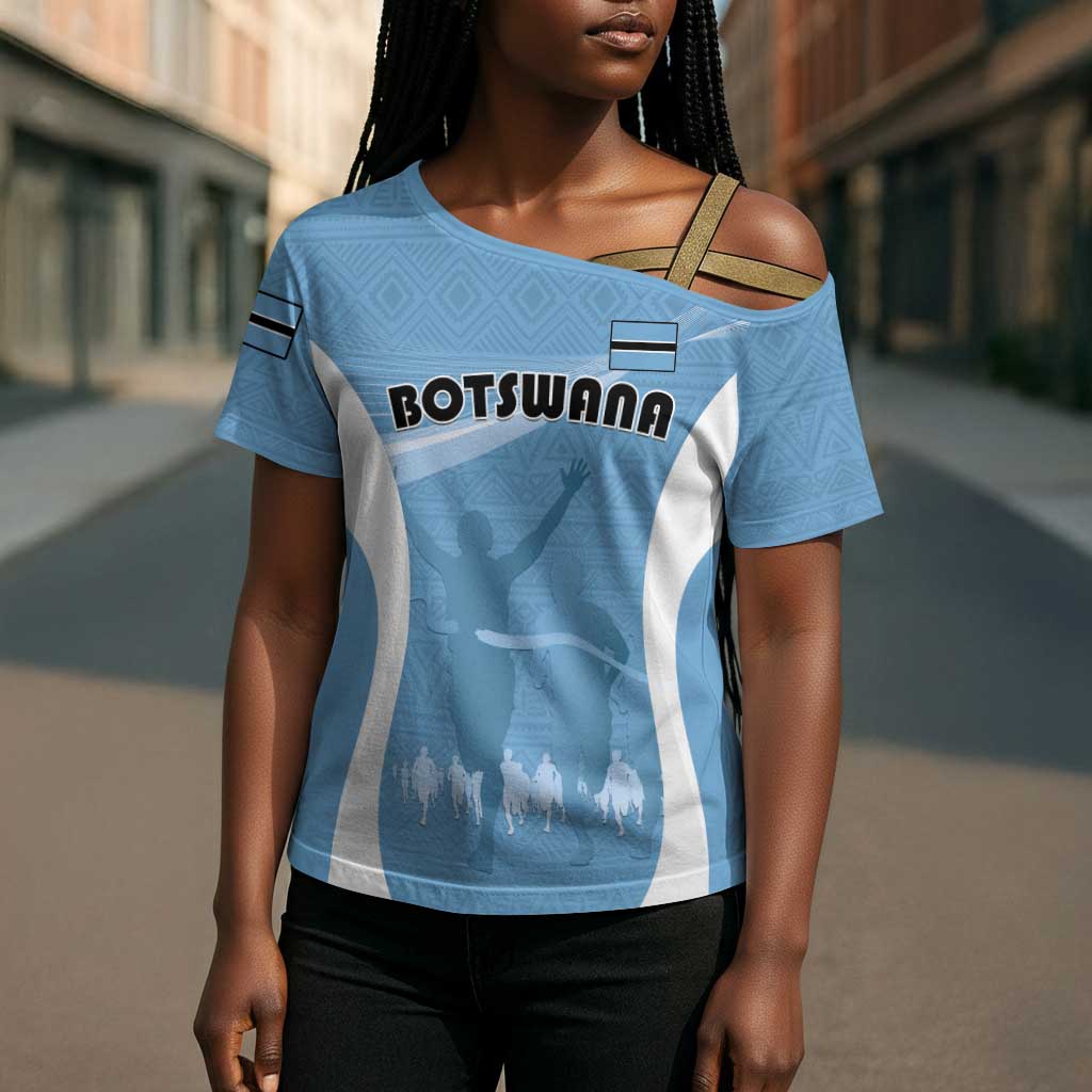 Personalized Botswana Athletics Cross Shoulder Shirt Go Champions Go