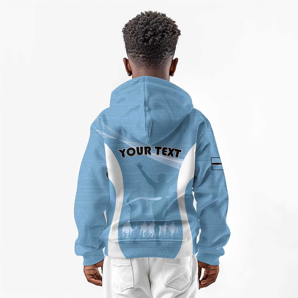 Personalized Botswana Athletics Kid Hoodie Go Champions - African Pride
