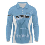 Personalized Botswana Athletics Long Sleeve Polo Shirt Go Champions - African Pride