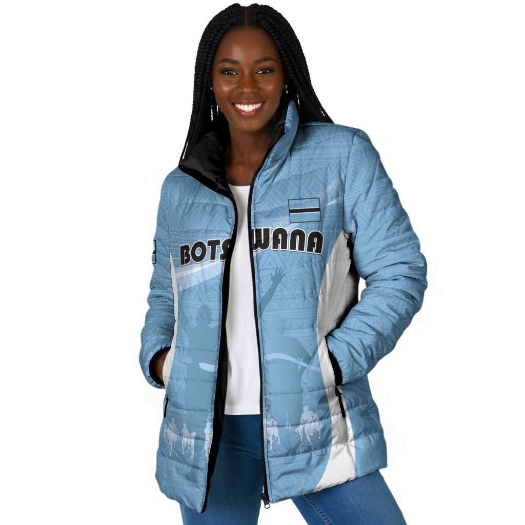 Personalized Botswana Athletics Padded Jacket Go Champions Go