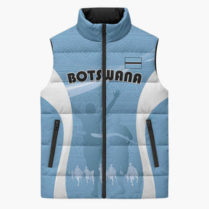 Personalized Botswana Athletics Sleeveless Puffer Jacket Go Champions Go