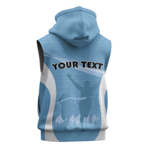 Personalized Botswana Athletics Sleeveless Zip Hoodie Go Champions - African Pride