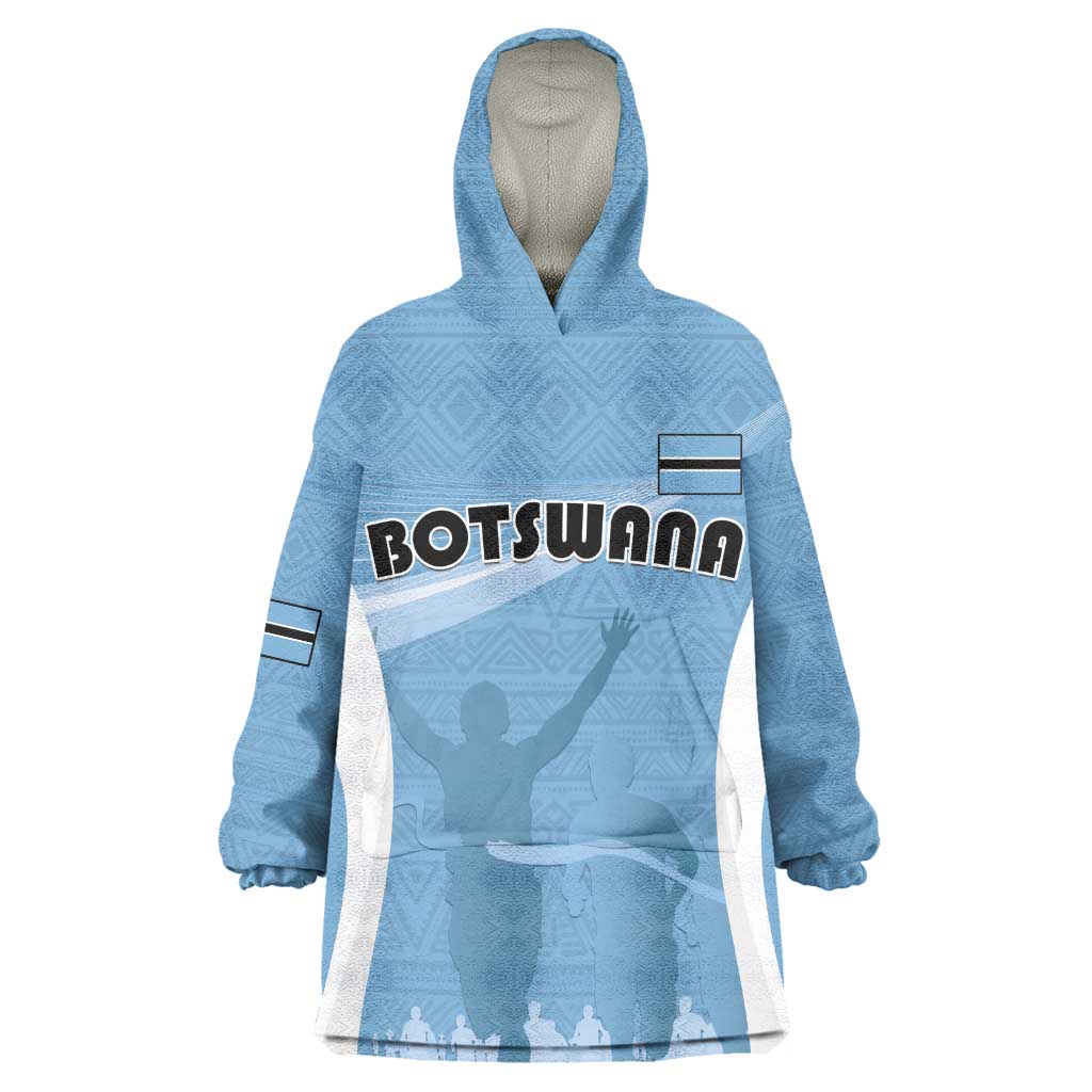 Personalized Botswana Athletics Wearable Blanket Hoodie Go Champions - African Pride
