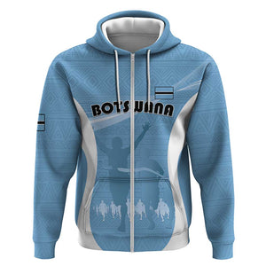 Personalized Botswana Athletics Zip Hoodie Go Champions - African Pride