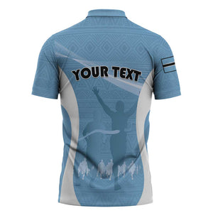 Personalized Botswana Athletics Zipper Polo Shirt Go Champions Go