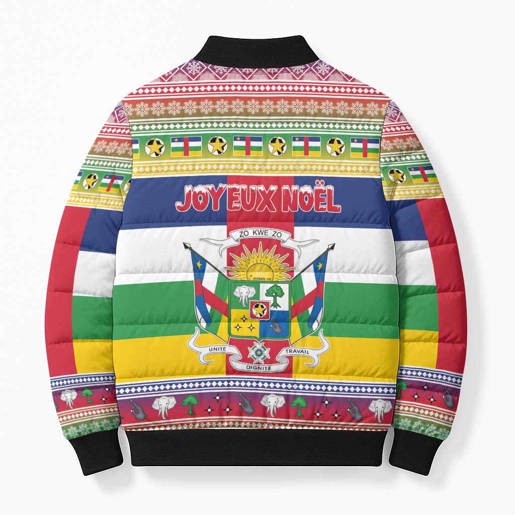 Central African Republic Christmas Bomber Puffer Jacket Joyeux Noel
