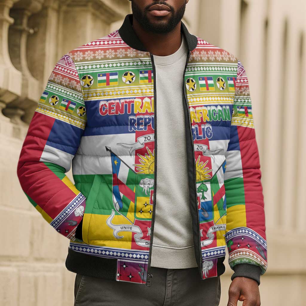Central African Republic Christmas Bomber Puffer Jacket Joyeux Noel