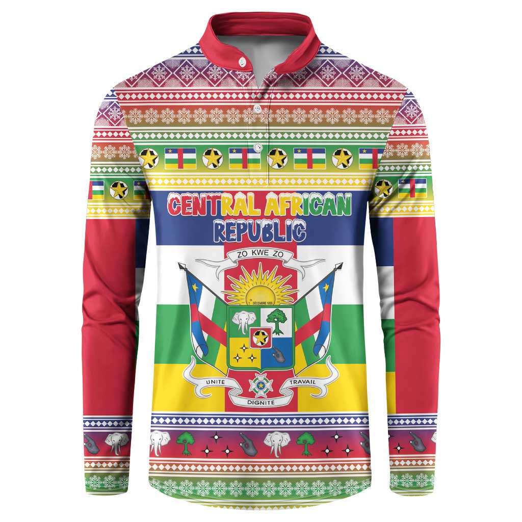 Central African Republic Christmas Button Sweatshirt Joyeux Noel