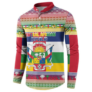 Central African Republic Christmas Button Sweatshirt Joyeux Noel