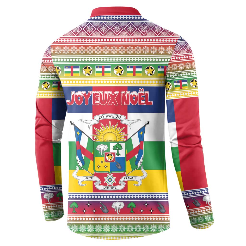 Central African Republic Christmas Button Sweatshirt Joyeux Noel