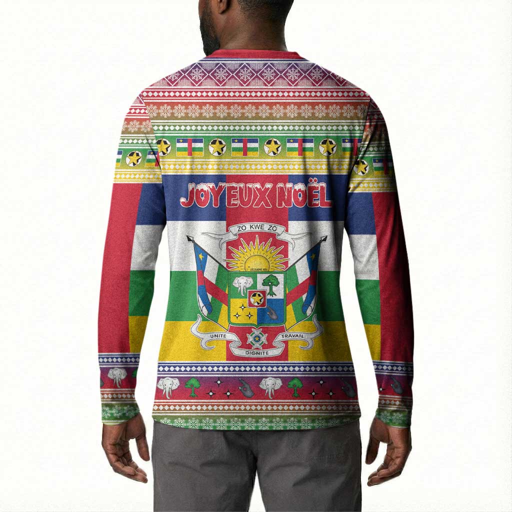 Central African Republic Christmas Button Sweatshirt Joyeux Noel