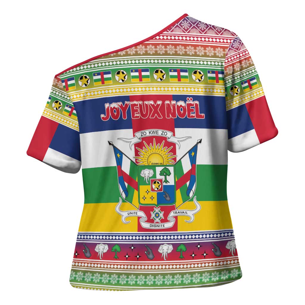 Central African Republic Christmas Cross Shoulder Shirt Joyeux Noel