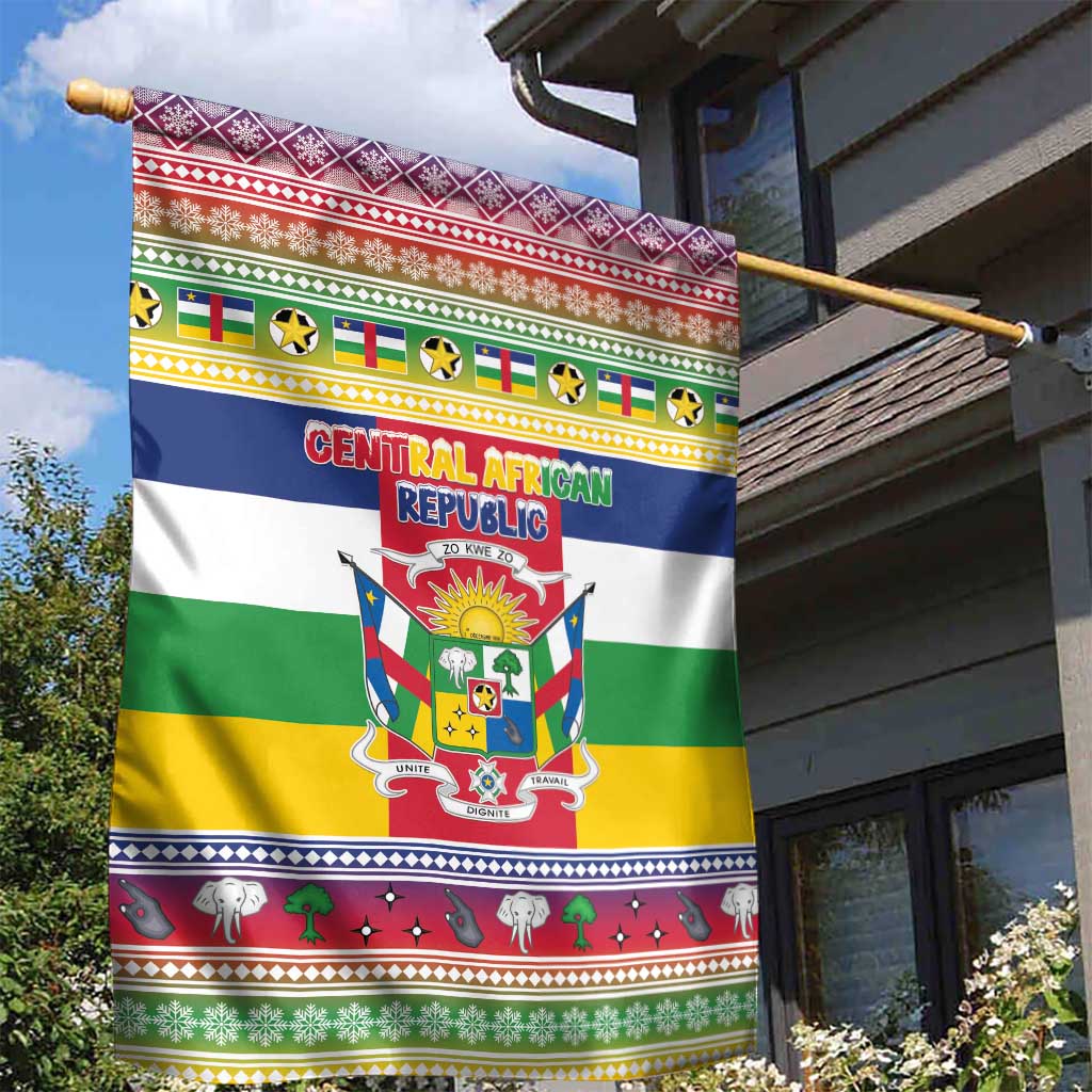 Afro Christmas in Central African Republic Garden Flag Merry Christmas - African Pride