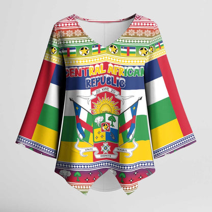 Central African Republic Christmas Kimono Sleeve Blouse Joyeux Noel