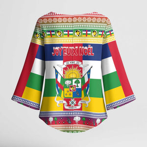 Central African Republic Christmas Kimono Sleeve Blouse Joyeux Noel