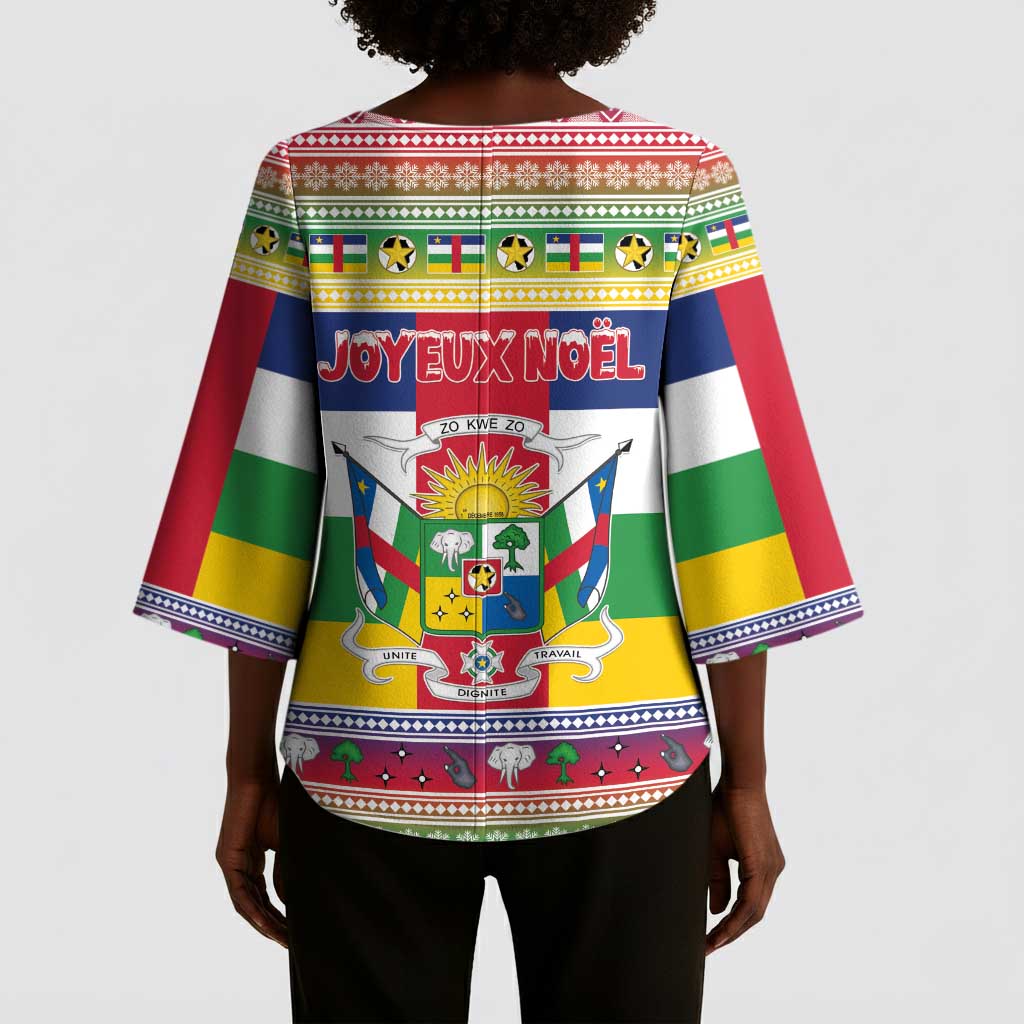 Central African Republic Christmas Kimono Sleeve Blouse Joyeux Noel