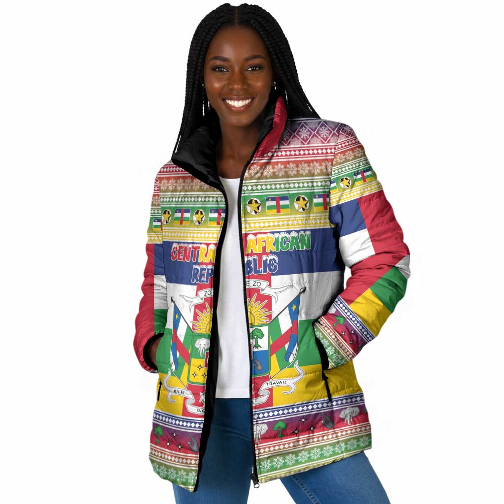 Central African Republic Christmas Padded Jacket Joyeux Noel