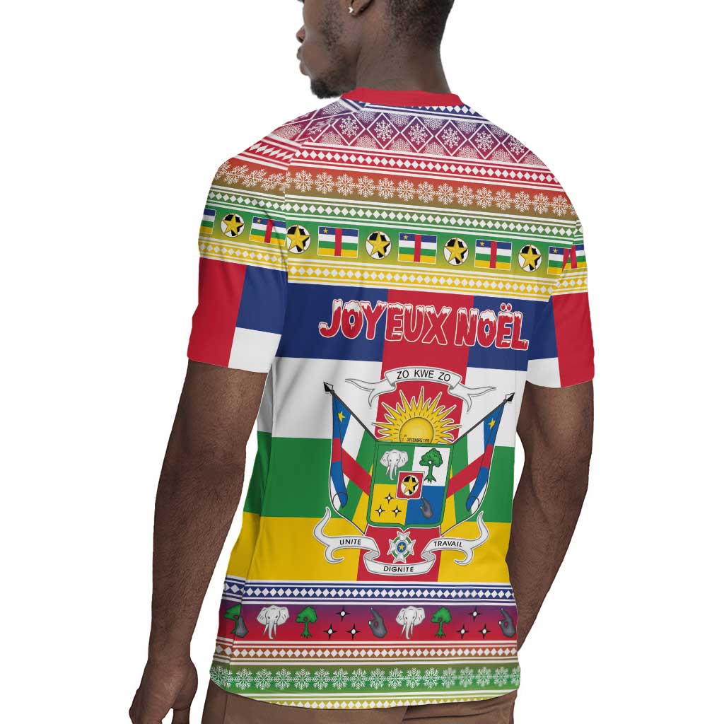 Afro Christmas in Central African Republic Rugby Jersey Merry Christmas - African Pride