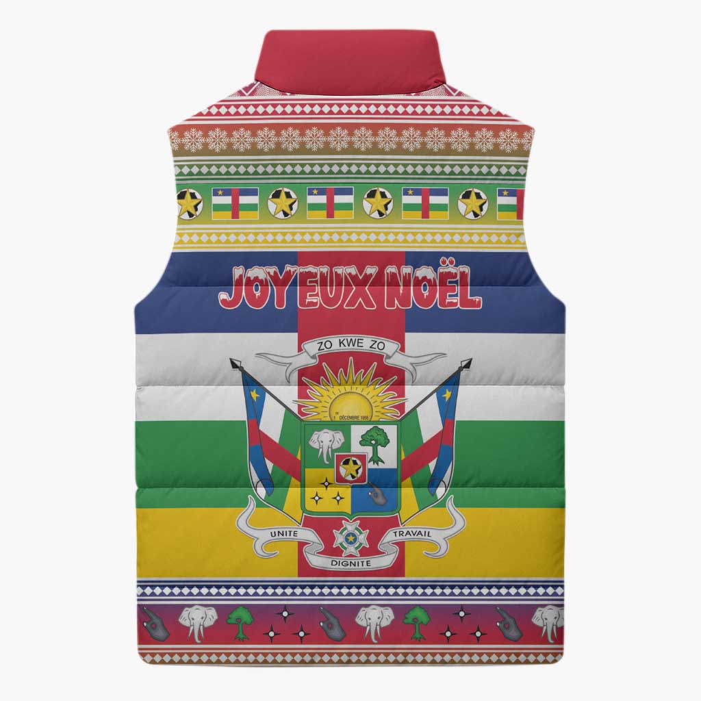 Central African Republic Christmas Sleeveless Puffer Jacket Joyeux Noel