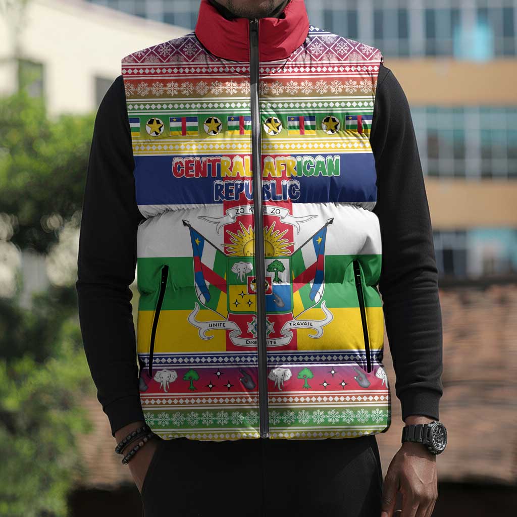 Central African Republic Christmas Sleeveless Puffer Jacket Joyeux Noel