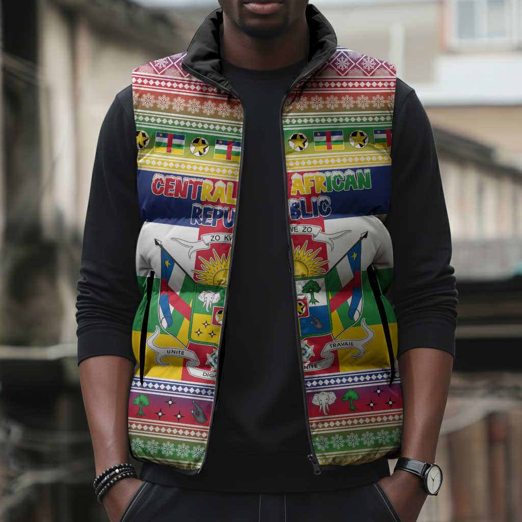 Central African Republic Christmas Sleeveless Puffer Jacket Joyeux Noel