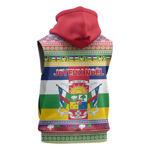 Afro Christmas in Central African Republic Sleeveless Zip Hoodie Merry Christmas - African Pride