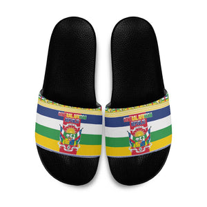 Central African Republic Christmas Slide Sandals Joyeux Noel