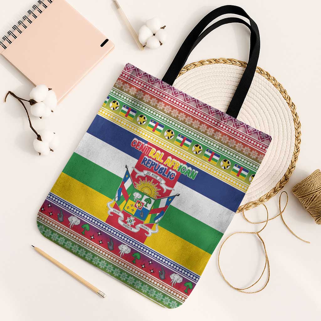 Central African Republic Christmas Tote Bag Joyeux Noel