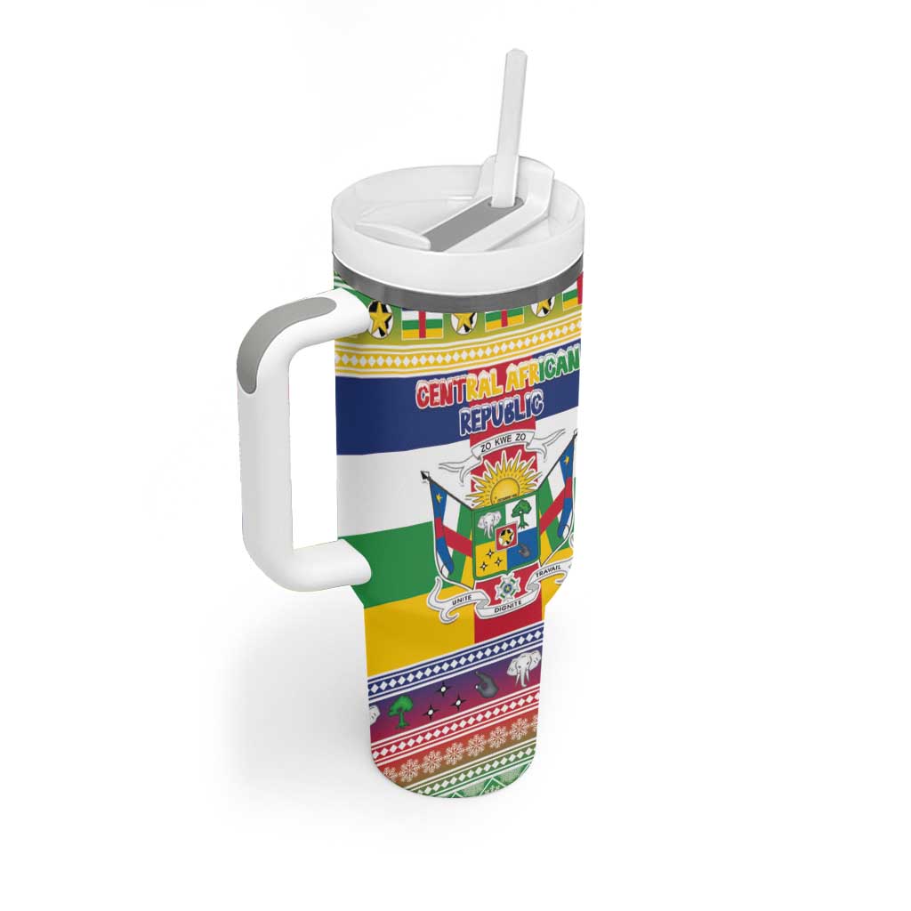 Afro Christmas in Central African Republic Tumbler With Handle Merry Christmas - African Pride