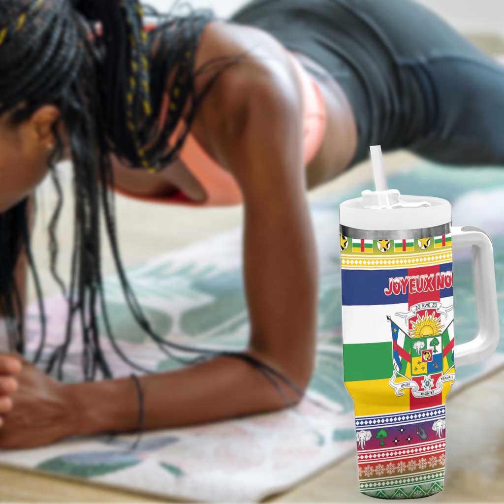 Afro Christmas in Central African Republic Tumbler With Handle Merry Christmas - African Pride
