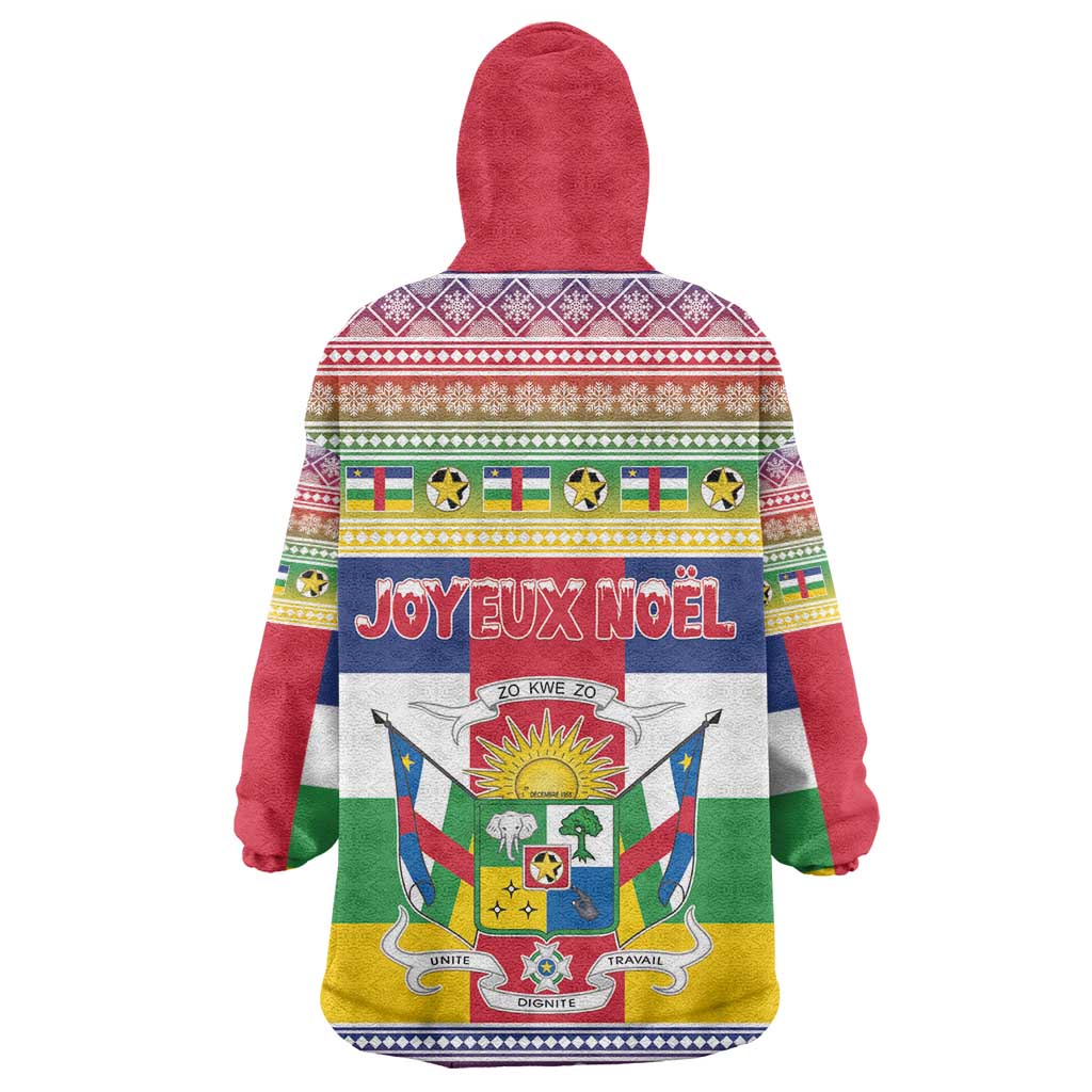 Afro Christmas in Central African Republic Wearable Blanket Hoodie Merry Christmas - African Pride