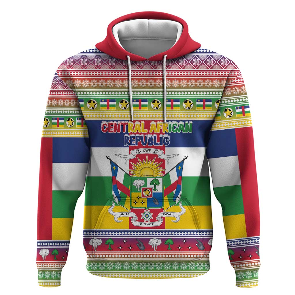 Afro Christmas in Central African Republic Zip Hoodie Merry Christmas - African Pride