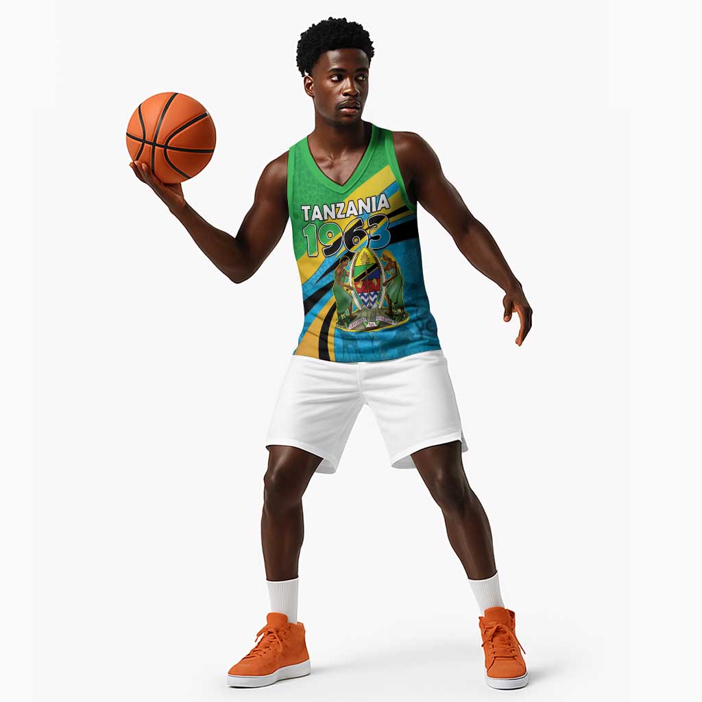 Personalized Tanzania Uhuru Day Basketball Jersey Coat Of Arms - Sports Style LT15