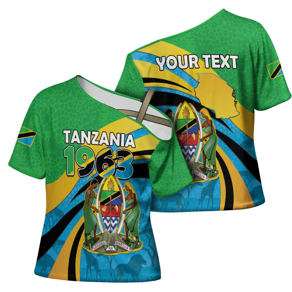 Personalized Tanzania 1963 Cross Shoulder Shirt Happy Independence Day