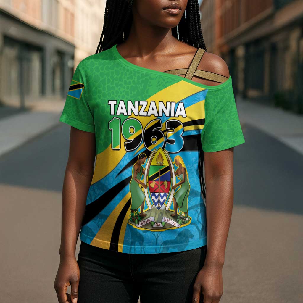 Personalized Tanzania 1963 Cross Shoulder Shirt Happy Independence Day
